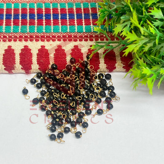 3mm Round Black Color Pearl Loreal Charms for making Jewellery - (Pack of 10g - 200-250Pcs)