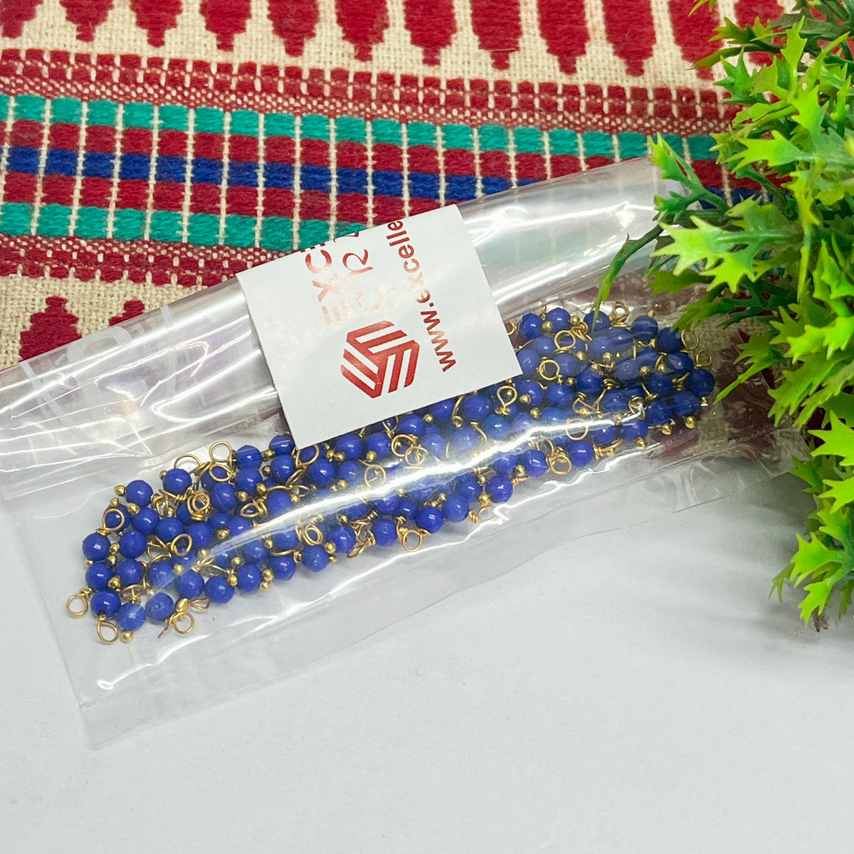 3mm Round Royal Blue Color Pearl Loreal Charms for making Jewellery - (Pack of 10g - 200-250Pcs)