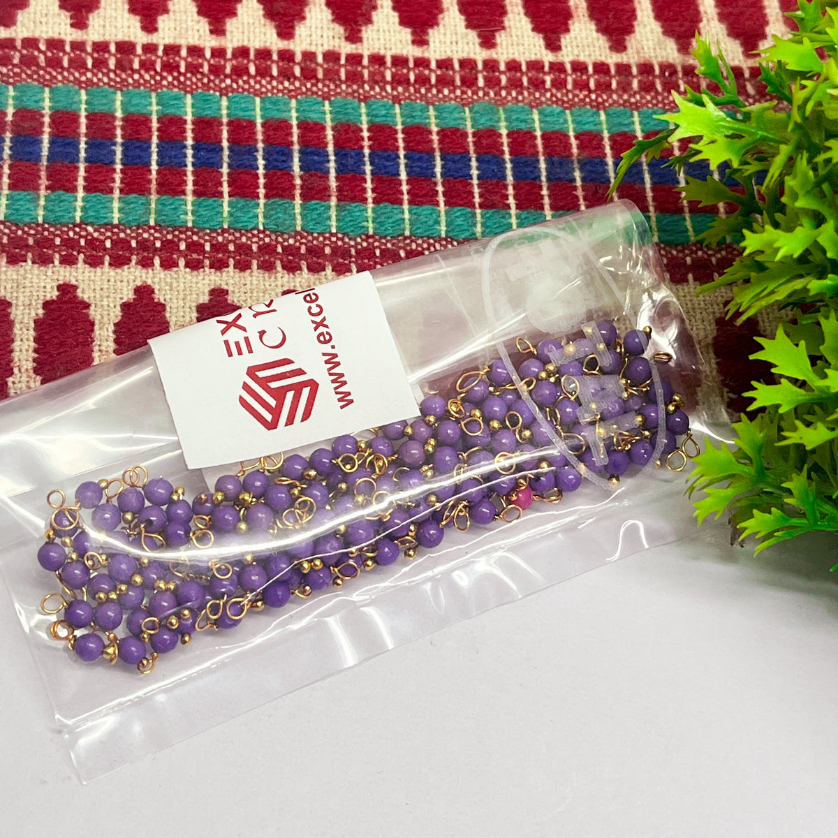3mm Round Purple Color Pearl Loreal Charms for making Jewellery - (Pack of 10g - 200-250Pcs)