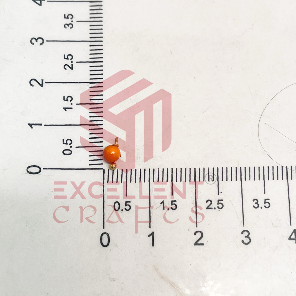 3mm Round Orange Color Pearl Loreal Charms for making Jewellery - (Pack of 10g - 200-250Pcs)