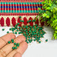 3mm Round Forest Green Color Pearl Loreal Charms for making Jewellery - (Pack of 10g - 200-250Pcs)