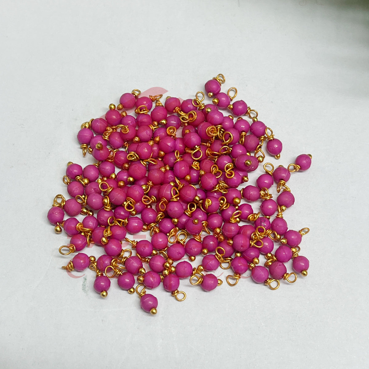 3mm Round Rani Pink Color Pearl Loreal Charms for making Jewellery - (Pack of 10g - 200-250Pcs)