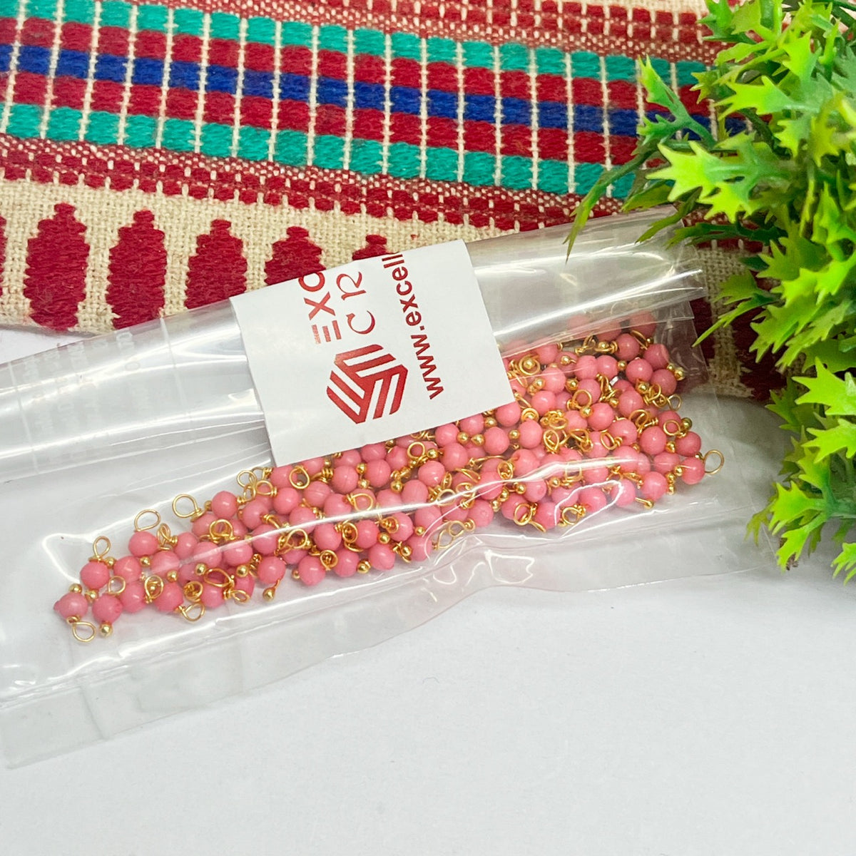 3mm Round Candy Pink Color Pearl Loreal Charms for making Jewellery - (Pack of 10g - 200-250Pcs)