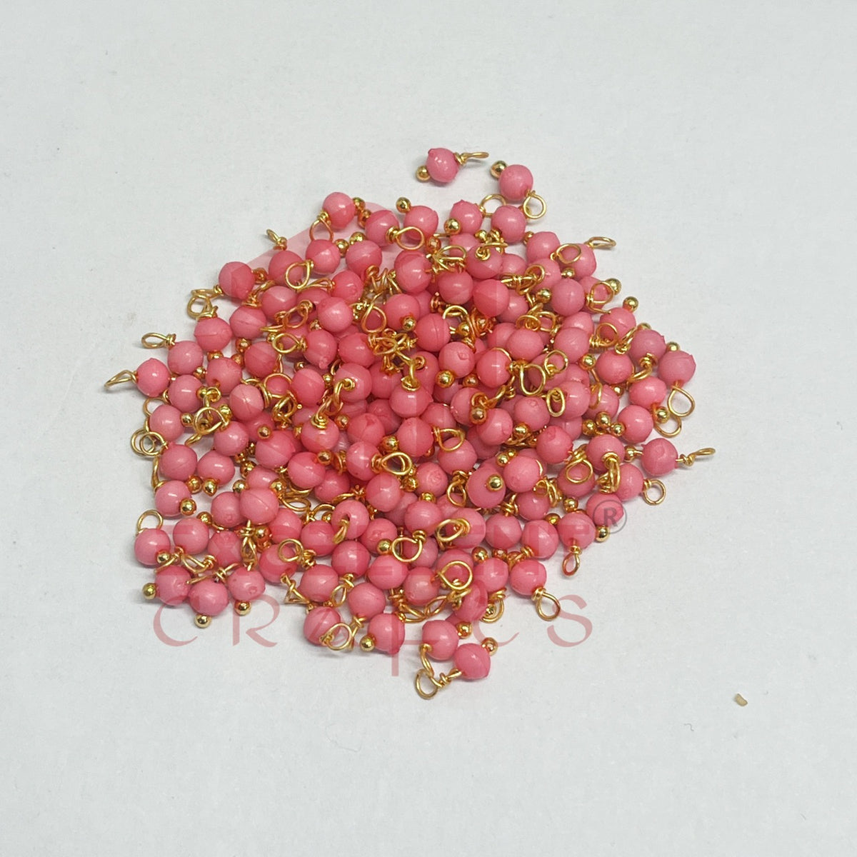 3mm Round Candy Pink Color Pearl Loreal Charms for making Jewellery - (Pack of 10g - 200-250Pcs)