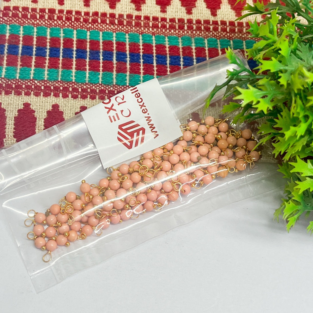 3mm Round Skin Color Pearl Loreal Charms for making Jewellery - (Pack of 10g - 200-250Pcs)