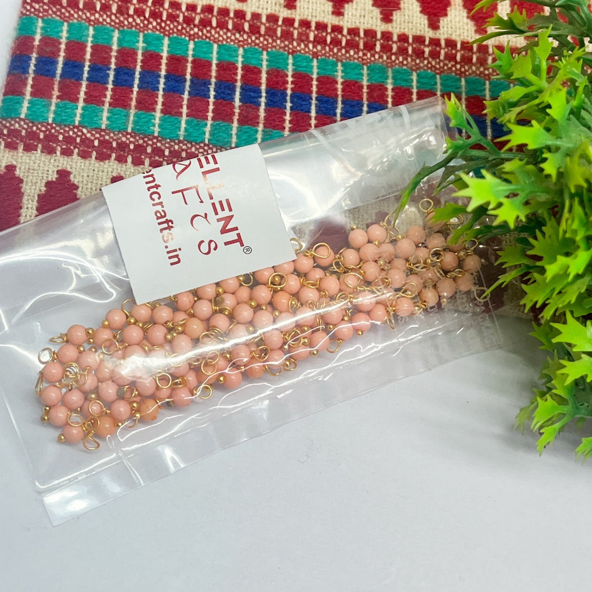 3mm Round Skin Color Pearl Loreal Charms for making Jewellery - (Pack of 10g - 200-250Pcs)