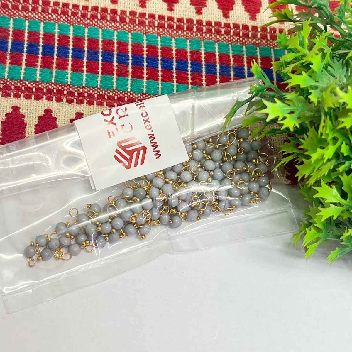 3mm Round Grey Color Pearl Loreal Charms for making Jewellery - (Pack of 10g - 200-250Pcs)