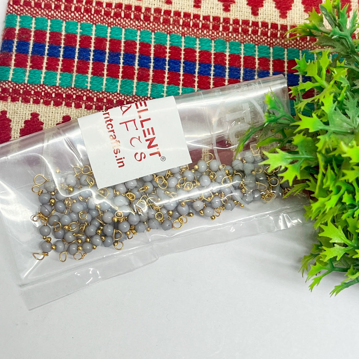 3mm Round Grey Color Pearl Loreal Charms for making Jewellery - (Pack of 10g - 200-250Pcs)