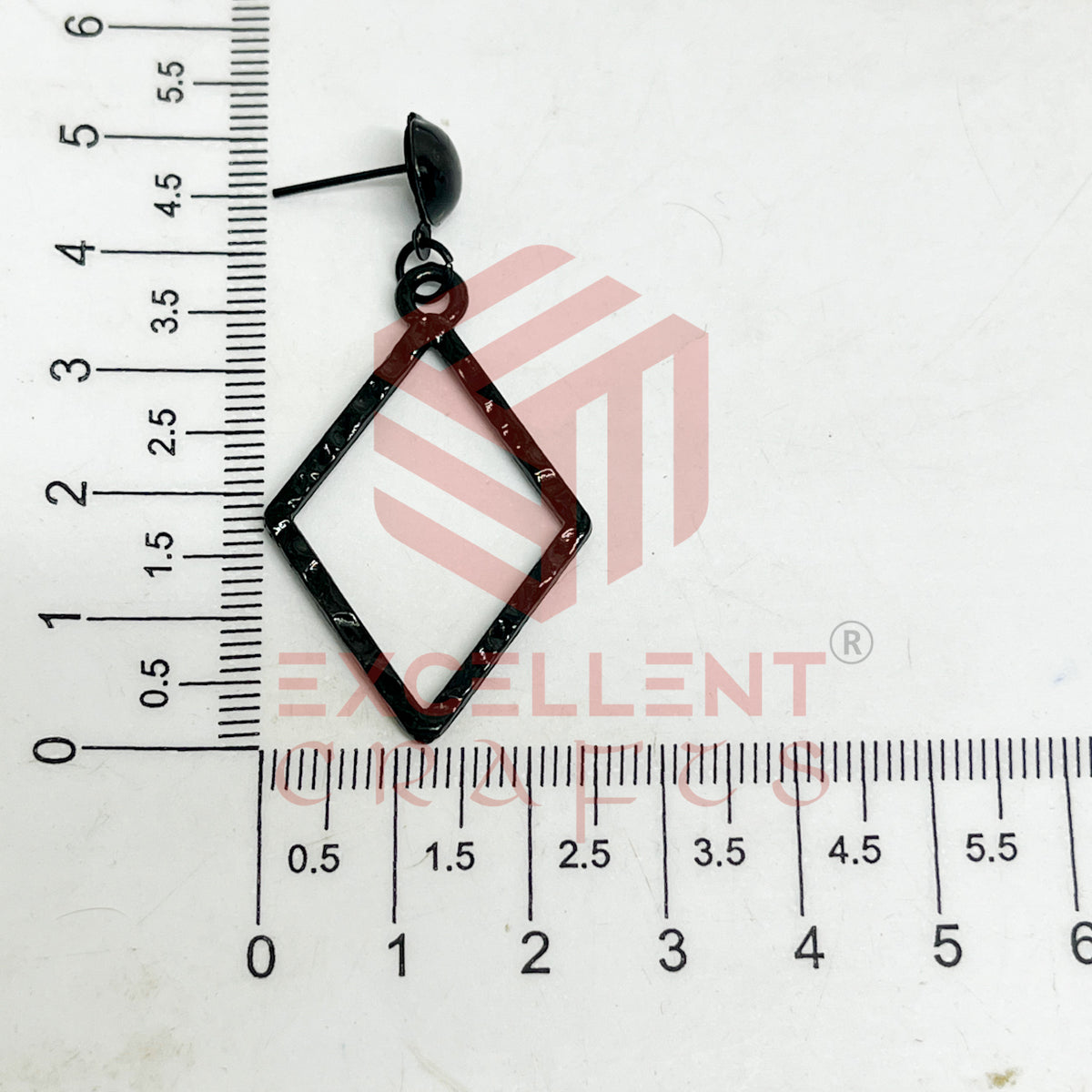Ball Stud Diamond Shape Texture Earring Bezels - (1Pair)