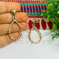 Ball Stud TearDrop Shape Texture Earring Bezels - (1Pair)