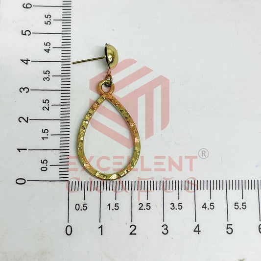 Ball Stud TearDrop Shape Texture Earring Bezels - (1Pair)