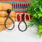 Ball Stud TearDrop Shape Texture Earring Bezels - (1Pair)