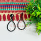 Ball Stud TearDrop Shape Texture Earring Bezels - (1Pair)
