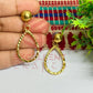 Ball Stud TearDrop Shape Texture Earring Bezels - (1Pair)