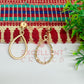 Ball Stud TearDrop Shape Texture Earring Bezels - (1Pair)
