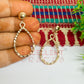 Ball Stud TearDrop Shape Texture Earring Bezels - (1Pair)