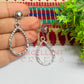 Ball Stud TearDrop Shape Texture Earring Bezels - (1Pair)