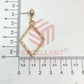Ball Stud Diamond Shape Texture Earring Bezels - (1Pair)