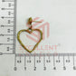 Ball Stud Heart Shape Texture Earring Bezels - (1Pair)