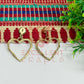 Ball Stud Heart Shape Texture Earring Bezels - (1Pair)