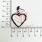 Ball Stud Heart Shape Texture Earring Bezels - (1Pair)