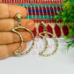 Ball Stud Halfmoon Shape Texture Earring Bezels - (1Pair)