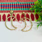 Ball Stud Halfmoon Shape Texture Earring Bezels - (1Pair)