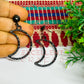 Ball Stud Halfmoon Shape Texture Earring Bezels - (1Pair)