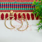 Ball Stud Halfmoon Shape Texture Earring Bezels - (1Pair)