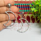 Ball Stud Halfmoon Shape Texture Earring Bezels - (1Pair)