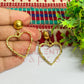 Ball Stud Heart Shape Texture Earring Bezels - (1Pair)