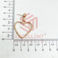 Ball Stud Heart Shape Texture Earring Bezels - (1Pair)