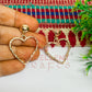 Ball Stud Heart Shape Texture Earring Bezels - (1Pair)