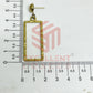 Ball Stud Long Rectangle Shape Texture Earring Bezels - (1Pair)