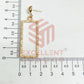Ball Stud Long Rectangle Shape Texture Earring Bezels - (1Pair)