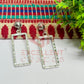 Ball Stud Long Rectangle Shape Texture Earring Bezels - (1Pair)