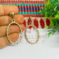 Ball Stud Oval Shape Texture Earring Bezels - (1Pair)
