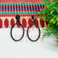 Ball Stud Oval Shape Texture Earring Bezels - (1Pair)