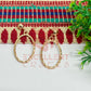Ball Stud Oval Shape Texture Earring Bezels - (1Pair)