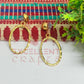 Ball Stud Oval Shape Texture Earring Bezels - (1Pair)