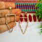 Ball Stud Pentagon Shape Texture Earring Bezels - (1Pair)