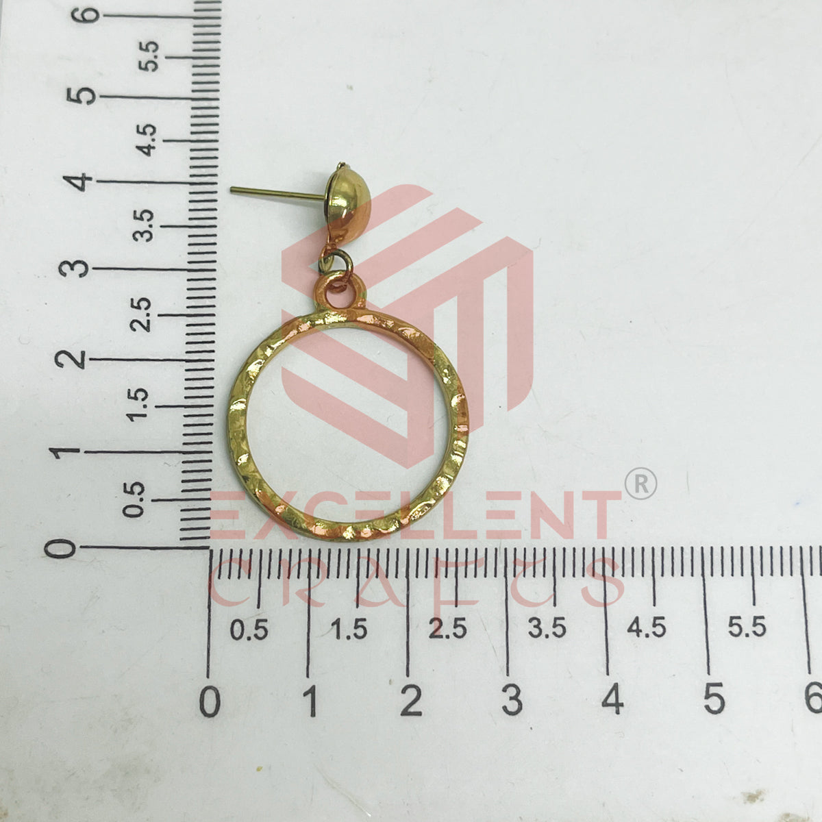 Ball Stud Round Shape Texture Earring Bezels - (1Pair)