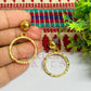 Ball Stud Round Shape Texture Earring Bezels - (1Pair)