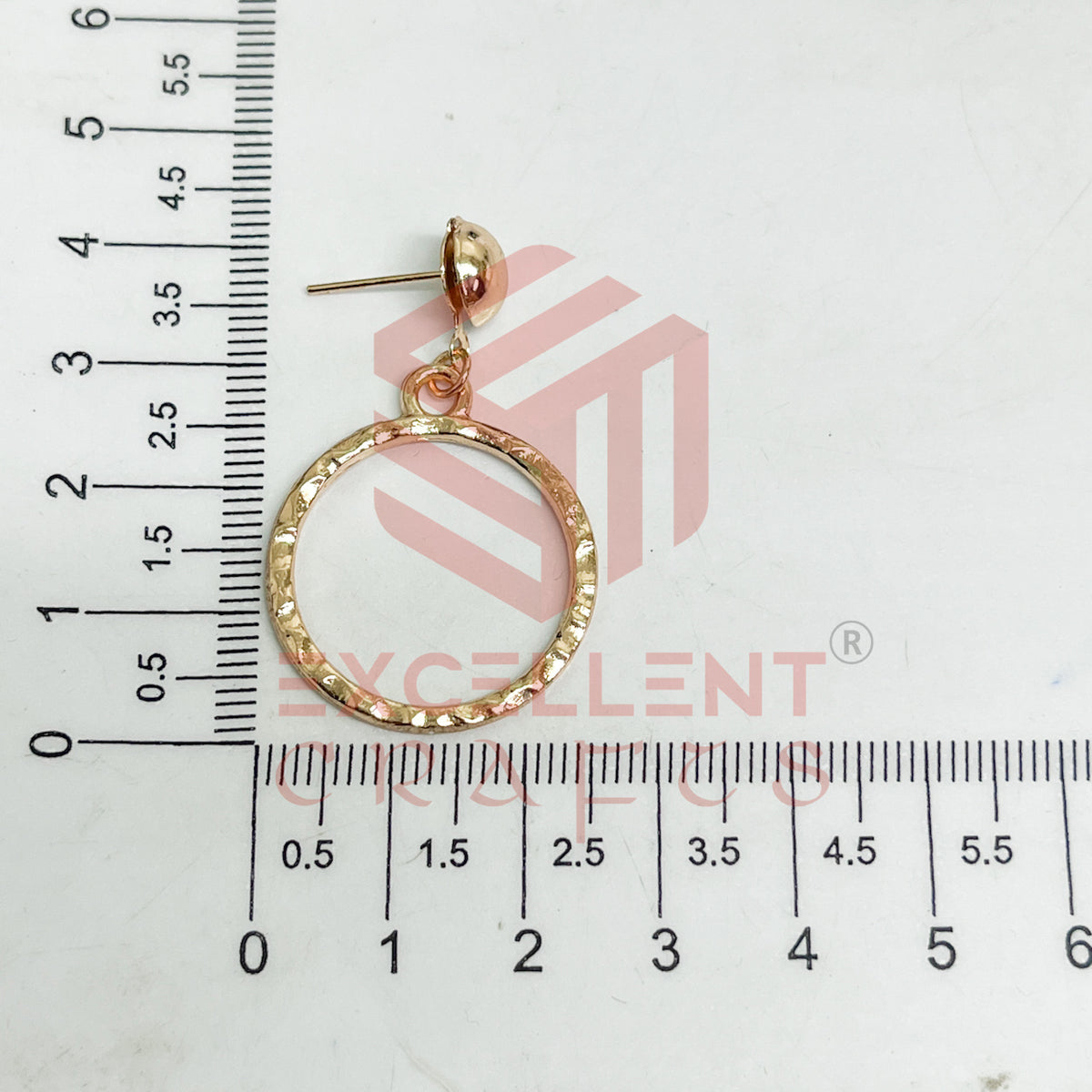 Ball Stud Round Shape Texture Earring Bezels - (1Pair)