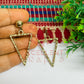 Ball Stud Triangle Shape Texture Earring Bezels - (1Pair)
