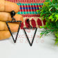 Ball Stud Triangle Shape Texture Earring Bezels - (1Pair)