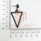 Ball Stud Triangle Shape Texture Earring Bezels - (1Pair)