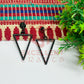Ball Stud Triangle Shape Texture Earring Bezels - (1Pair)