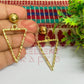 Ball Stud Triangle Shape Texture Earring Bezels - (1Pair)