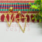 Ball Stud Triangle Shape Texture Earring Bezels - (1Pair)